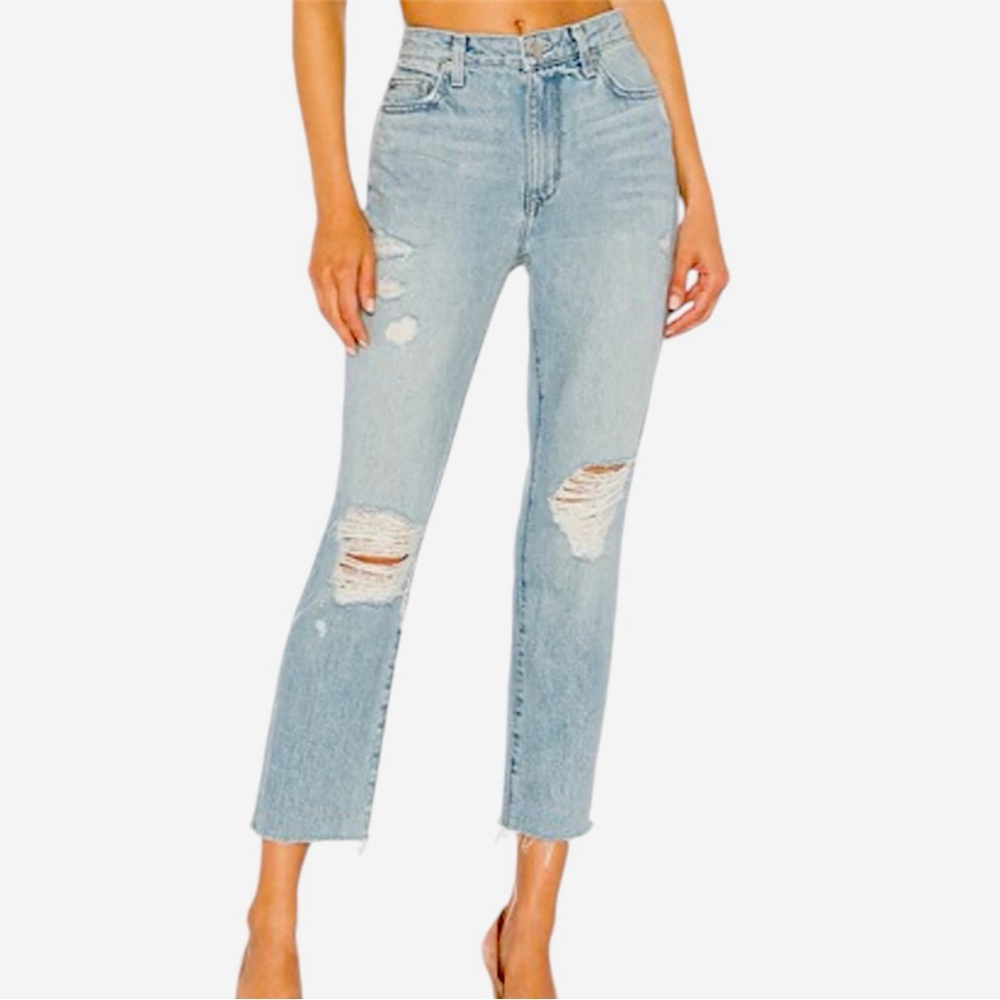Lovers + Friends Logan high rise tapered leg distressed jean size 26